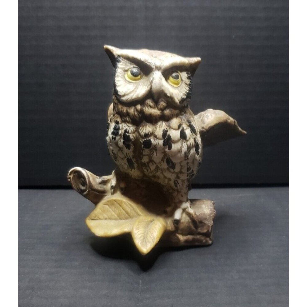 Vintage Homco Barn Owl Marked 1114 Ceramic Collectible Figurine 5.25 in